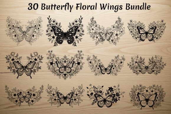 30 Butterfly Floral Wings Bundle