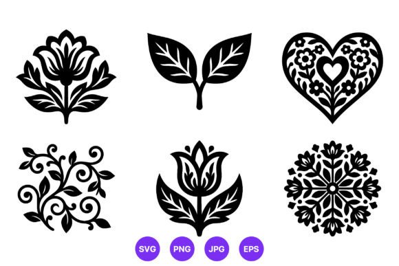 Floral Heart Leaf Vector