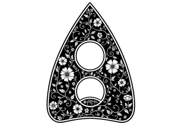 Floral Ouija Board Planchette Art Design