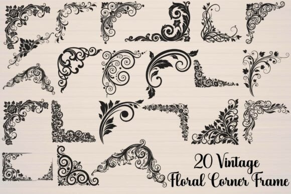 Vintage Floral Corner Frame