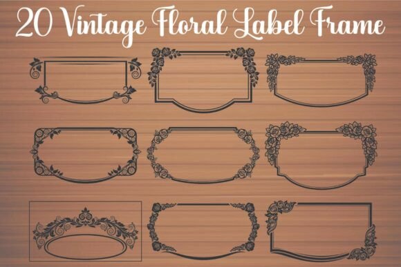 Vintage Floral Label Frame Set