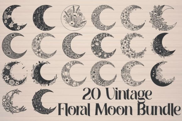 Vintage Floral Moon